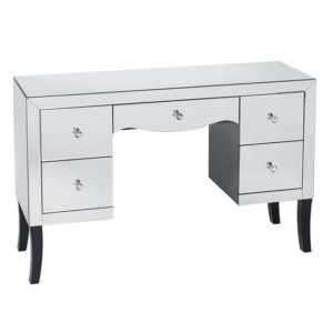 Valentia Mirrored Dressing Table In Silver