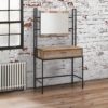 Coruna Dressing Table With Mirror In Rustic And Metal Frame