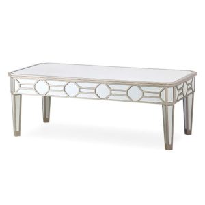 Rose Rectangular Mirrored Coffee Table In Silver