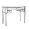 Elysee Glass Dressing Table In Mirrored With 5 Drawers
