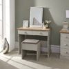 Ervin Dressing Table And Stool With Table Mirror In Soft Grey