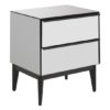 Mouhoun Bedside Cabinet In Mirrored Glass With 2 Drawer