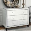Augustina Wide Mirrored Chest Of Drawers With 3 Drawers