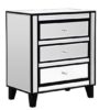 Boulejo Mirrored Chest Of Drawers With Black Wooden Legs