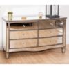 Elysee Mirrored Wide Chest 6 Of Drawers In White