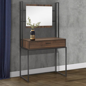 Huston Wooden Dressing Table With Mirror In Walnut