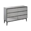 Mouhoun Chest Of Drawers In Mirrored Glass With 6 Drawer
