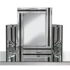 Elena Dressing Table Mirror In Silver With Black Inserts