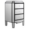 Tiffani Mirrored Glass Chest Of 3 Drawers In Black And Silver