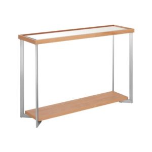Kensick Rectangular Mirrored Glass Console Table In Natural