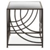 Logia Mirrored Glass Top Side Table With Black Metal Frame