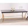 Kensick Black Mirrored Glass Coffee Table With Gold Frame