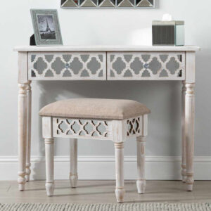 Halifax Mirrored Console Table With 2 Drawers In Natural
