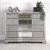 Leeds Mirrored Chest Of 5 Drawers In Grey