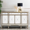 Belle Mirrored Sideboard With 4 Doors 3 Drawers In Gold