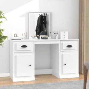 Ryker Wooden Dressing Table With Mirror In White