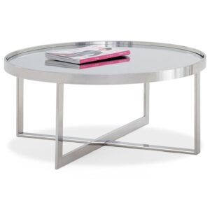 Orillia Mirrored Top Coffee Table With Steel Frame