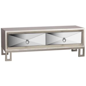 Diama Mirrored Coffee Table With 4 Drawers In Champagne