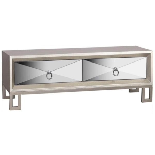 Diama Mirrored Coffee Table With 4 Drawers In Champagne