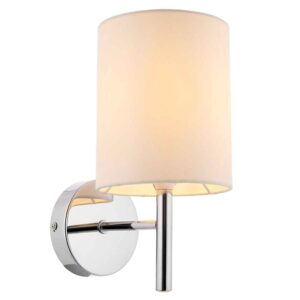 Alva Glass Wall Light With Steel Frame In Chrome