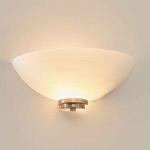 Augusta Glass Wall Light With Steel Base In Satin Chrome