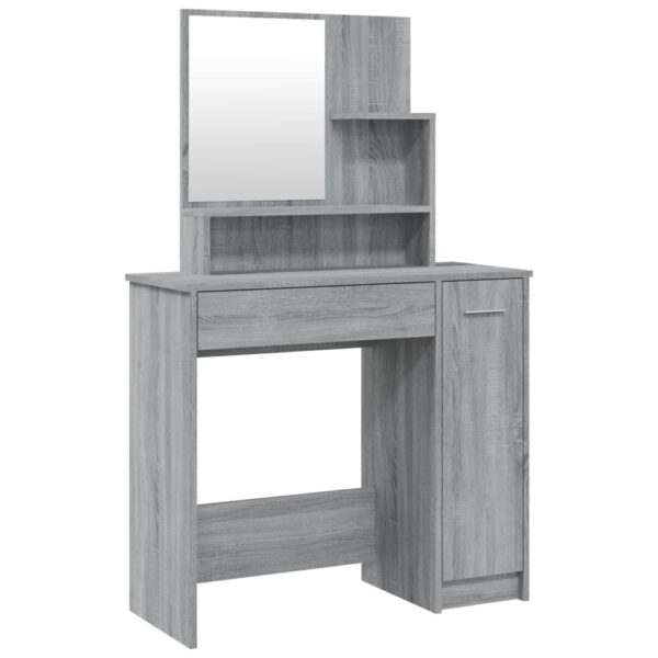 Ypsilanti Wooden Dressing Table With Mirror - Grey Sonoma